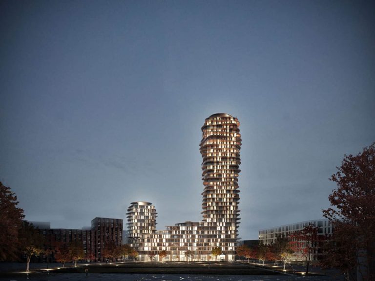 Belatchew Arkitekter publica representaciones de la propuesta de gran altura de disco asimétrico en Estocolmo, Suecia