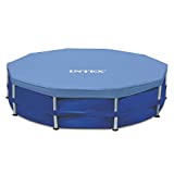 INTEX Cubierta para piscina redonda con estructura de metal, azul, 15 pies
